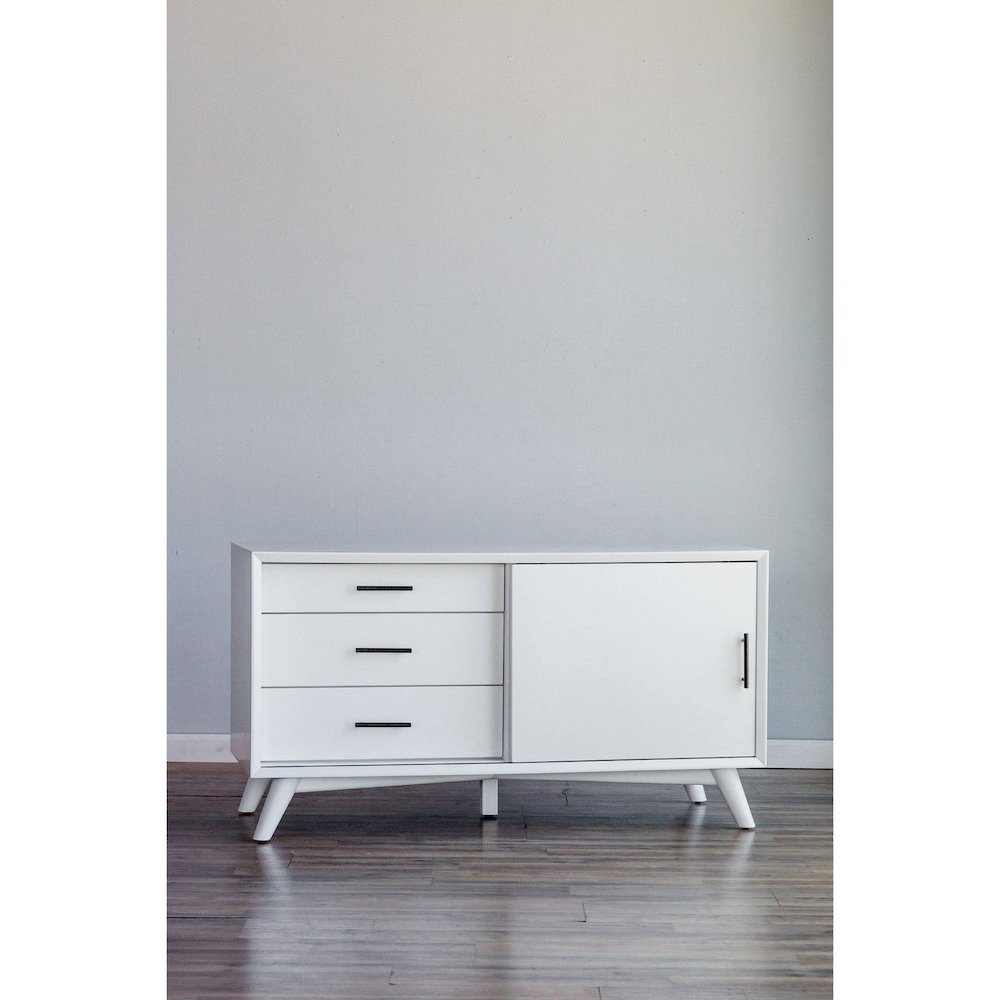 Flynn Small TV Console, White. Picture 2