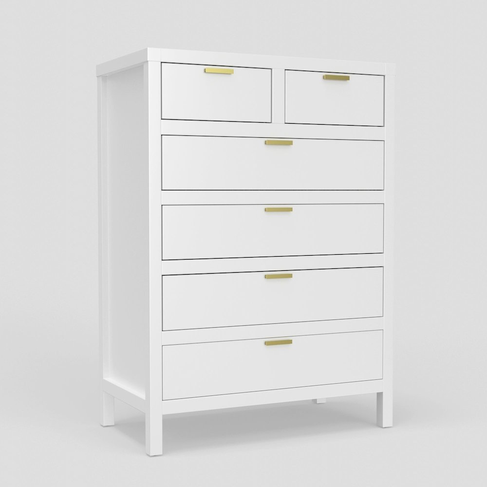 Carmel 6 Drawer Chest, White. Picture 1