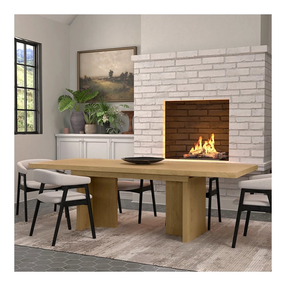 Donte Self Storage Extension Dining Table, Natural. Picture 2