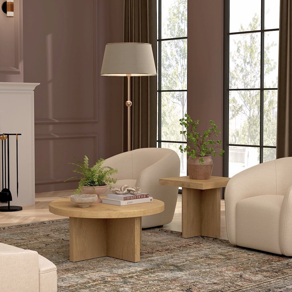 Donte Round Coffee Table, Natural. Picture 2