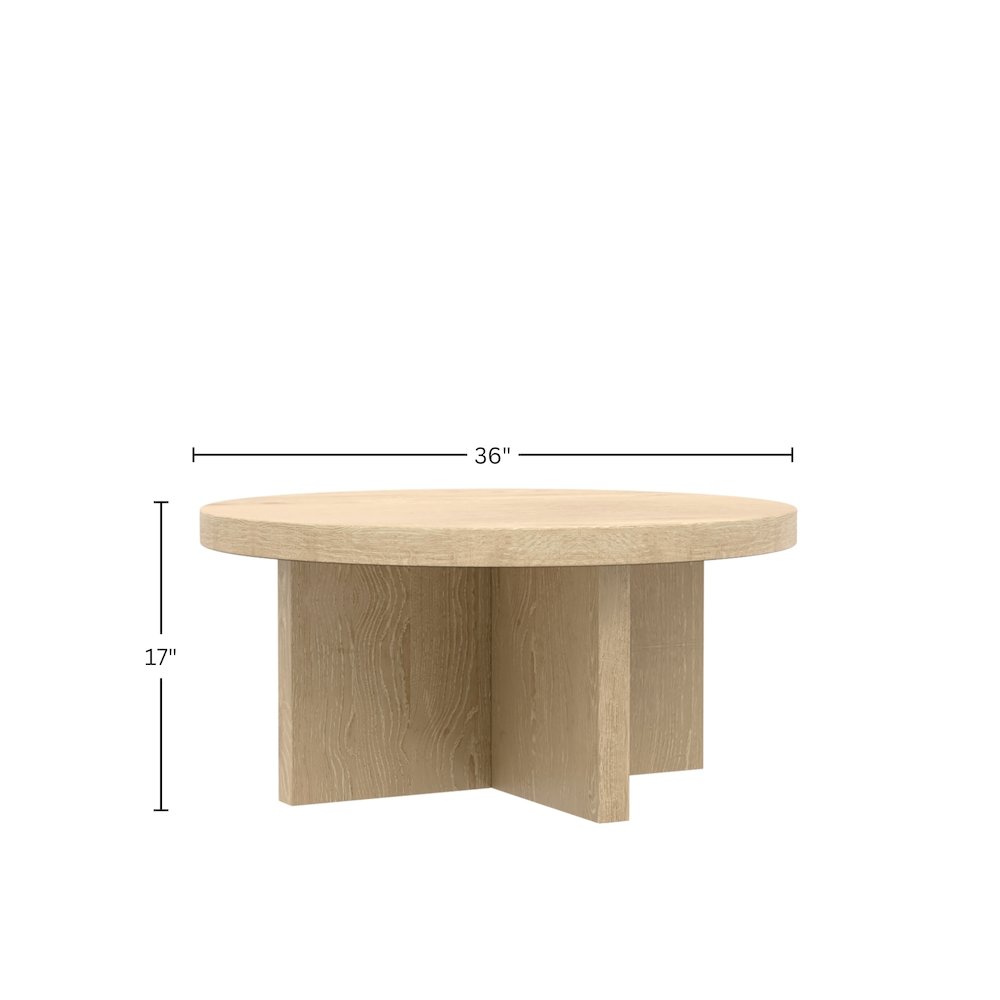 Donte Round Coffee Table, Natural. Picture 1