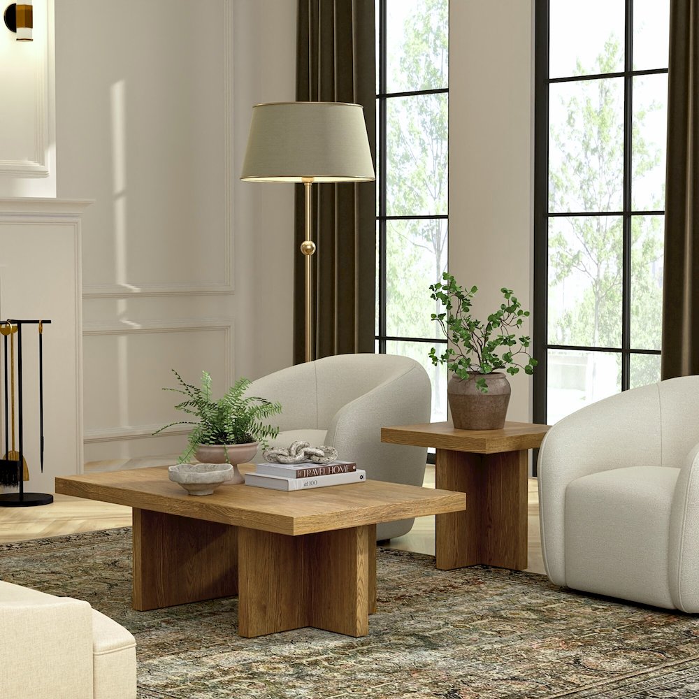 Donte Rectangular Coffee Table, Oak. Picture 2