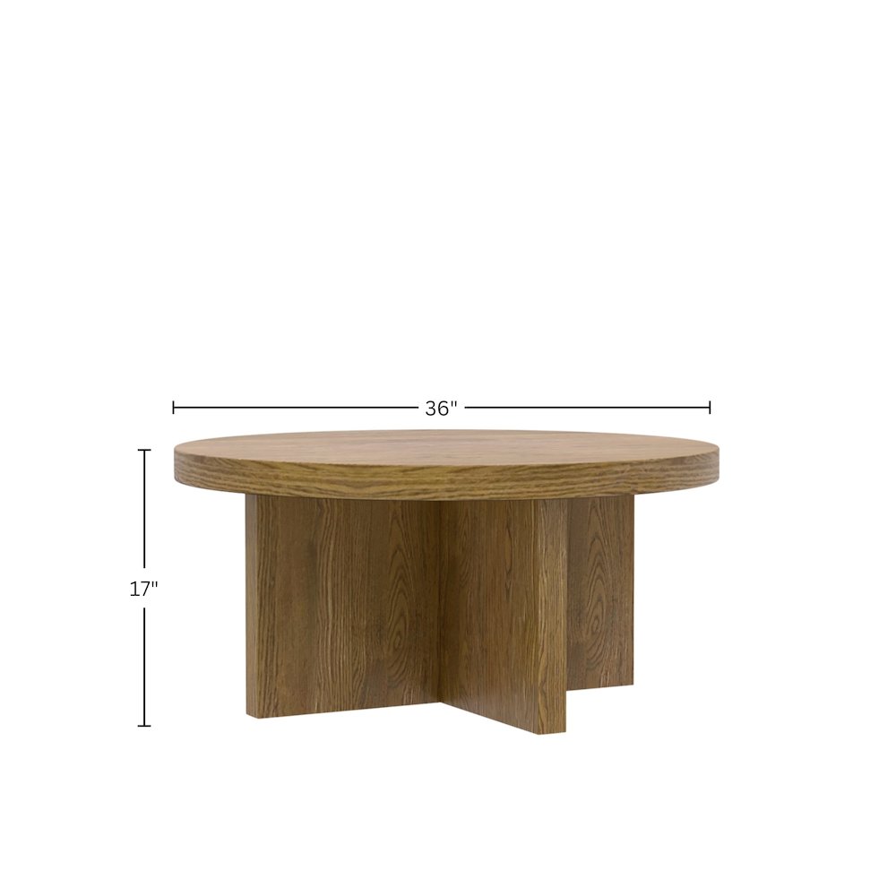 Donte Round Coffee Table, Oak. Picture 1