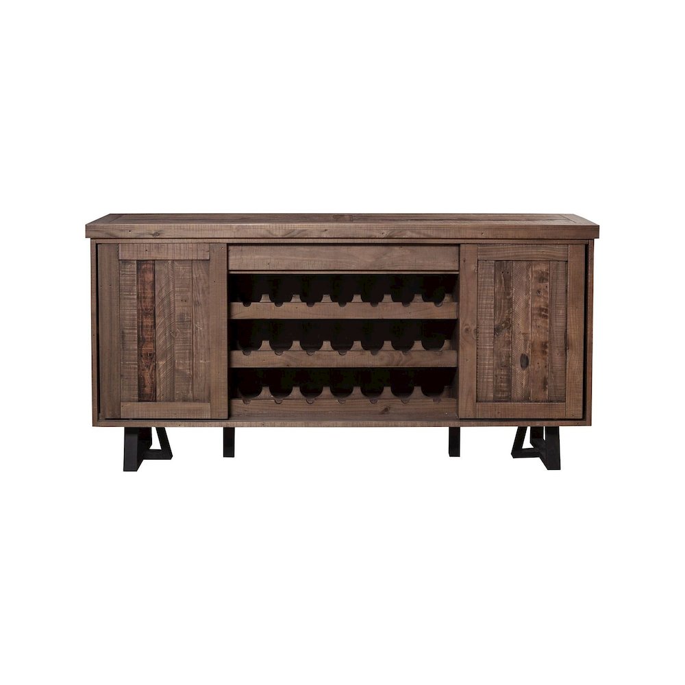 Prairie Sideboard with Wine Holder, Natural/Black. Picture 1