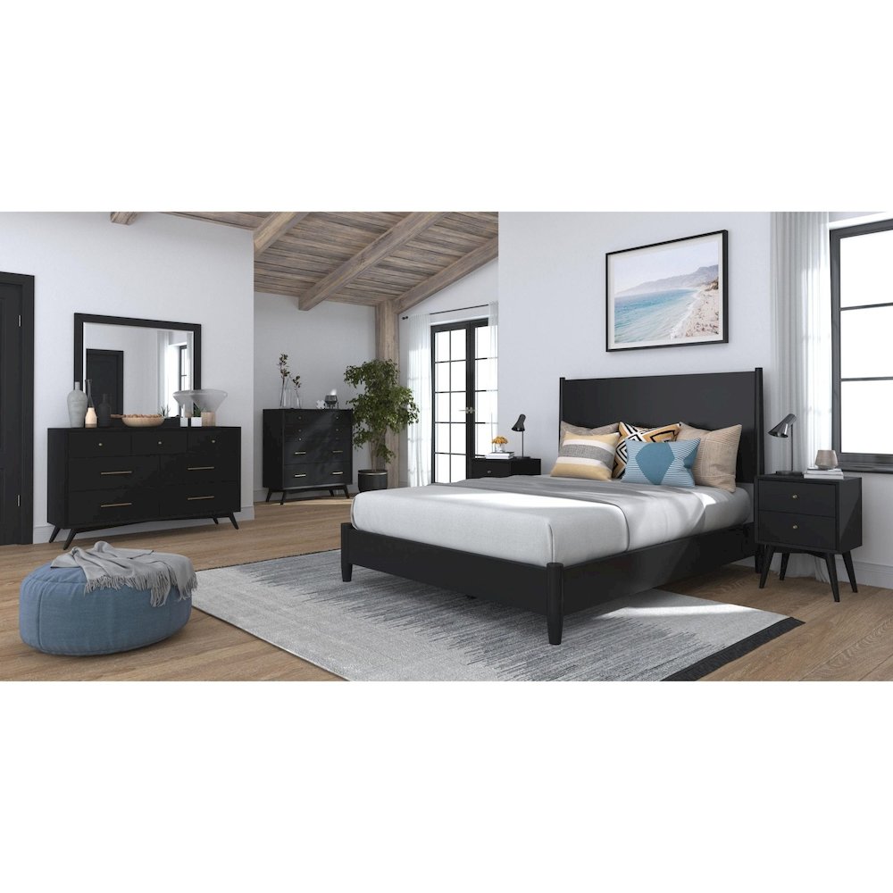Flynn Full Platform Bed, Black. Picture 2