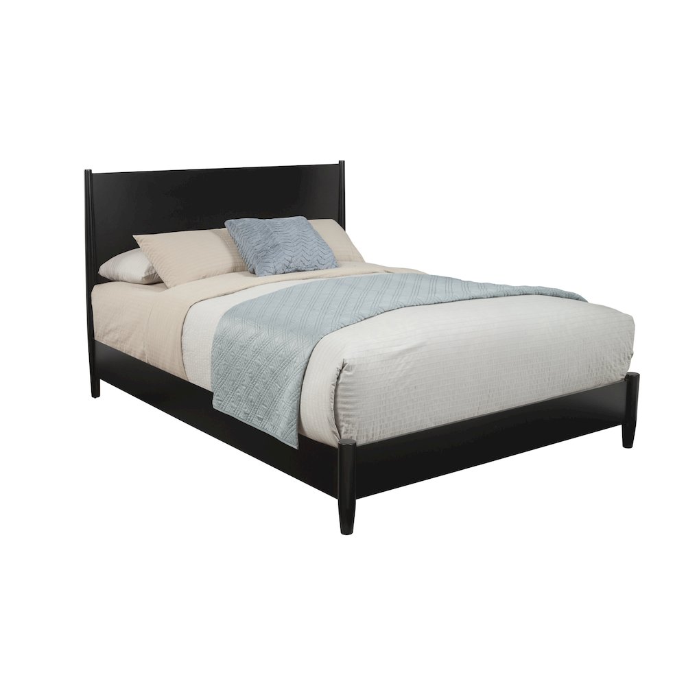 Flynn Queen Platform Bed, Black. Picture 1