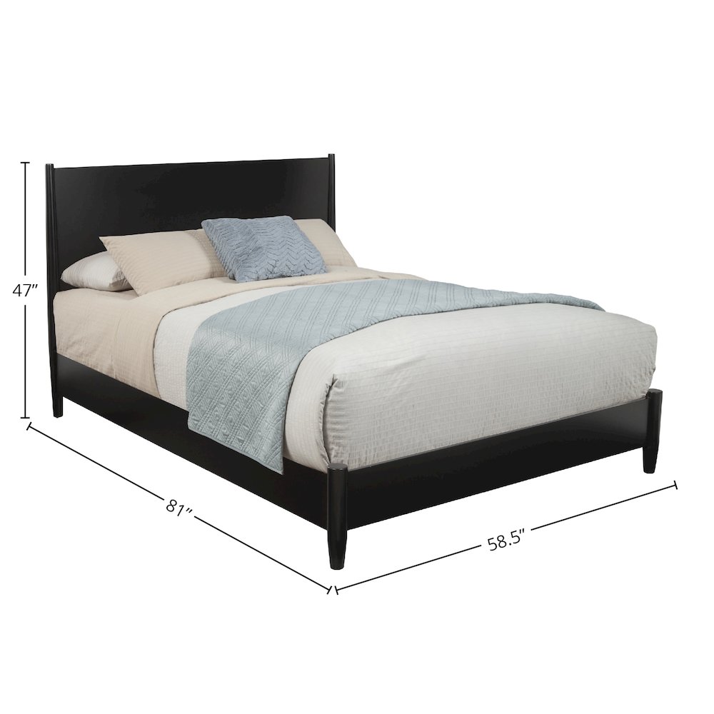 Flynn Full Platform Bed, Black. Picture 1