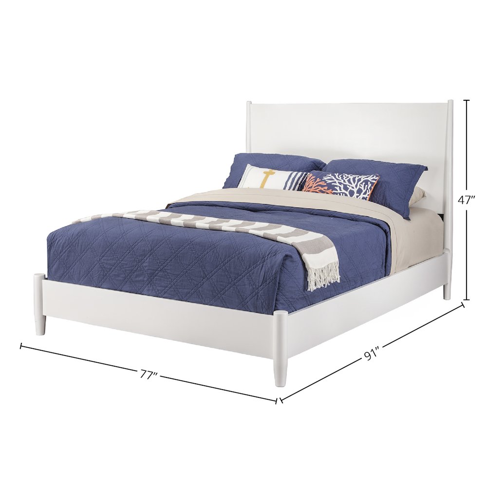 Flynn California King Platform Bed, White. Picture 1