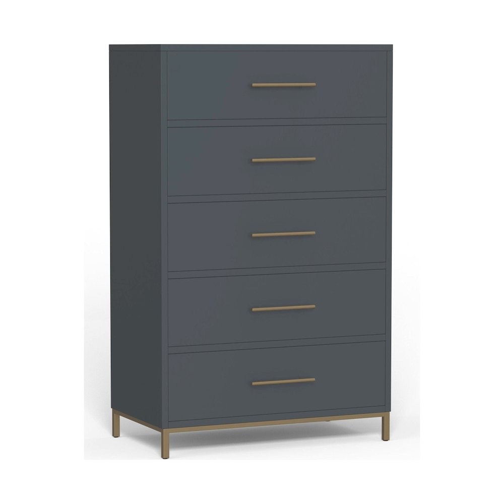 Madelyn Five Drawer Chest, Slate Gray. Picture 3