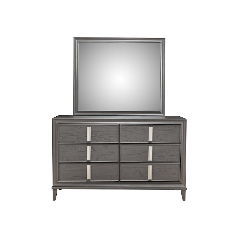 Lorraine 6 Drawer Dresser, Dark Grey. Picture 1