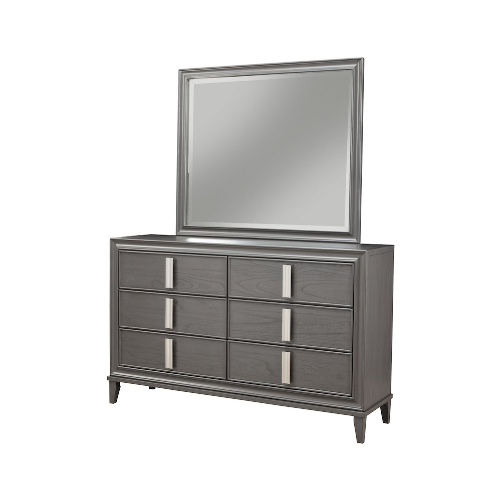 Lorraine 6 Drawer Dresser, Dark Grey. Picture 2