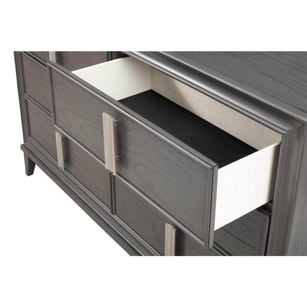Lorraine 6 Drawer Dresser, Dark Grey. Picture 4