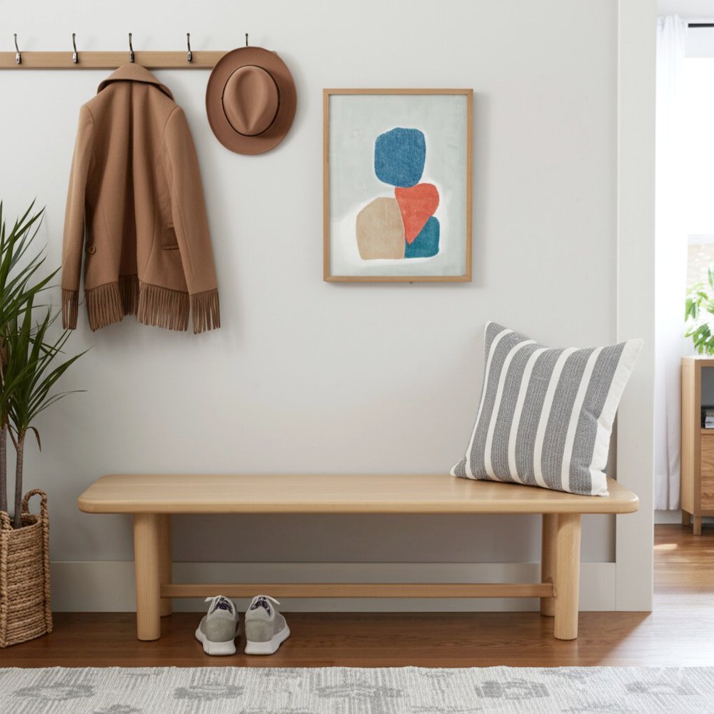 Hudson Dining Bench, Light Oak. Picture 2