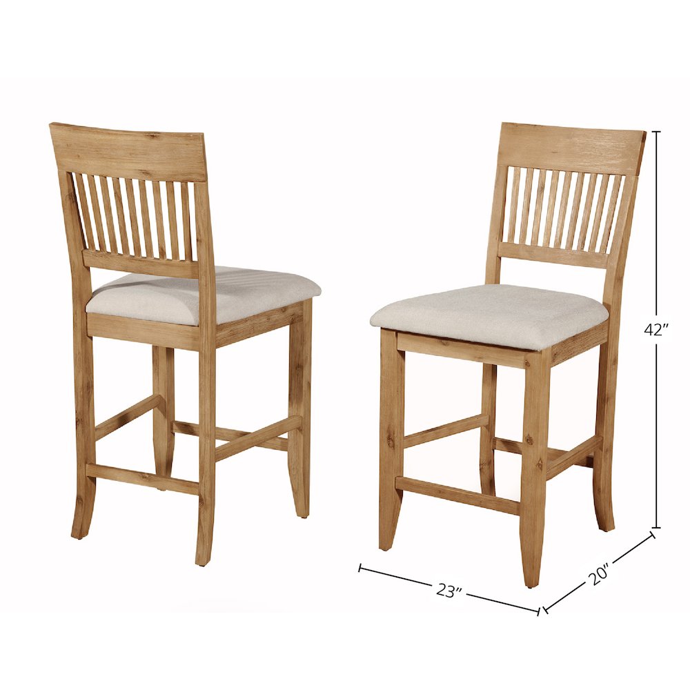 Aspen Set of 2 Pub Chairs, Antique Natural. Picture 1