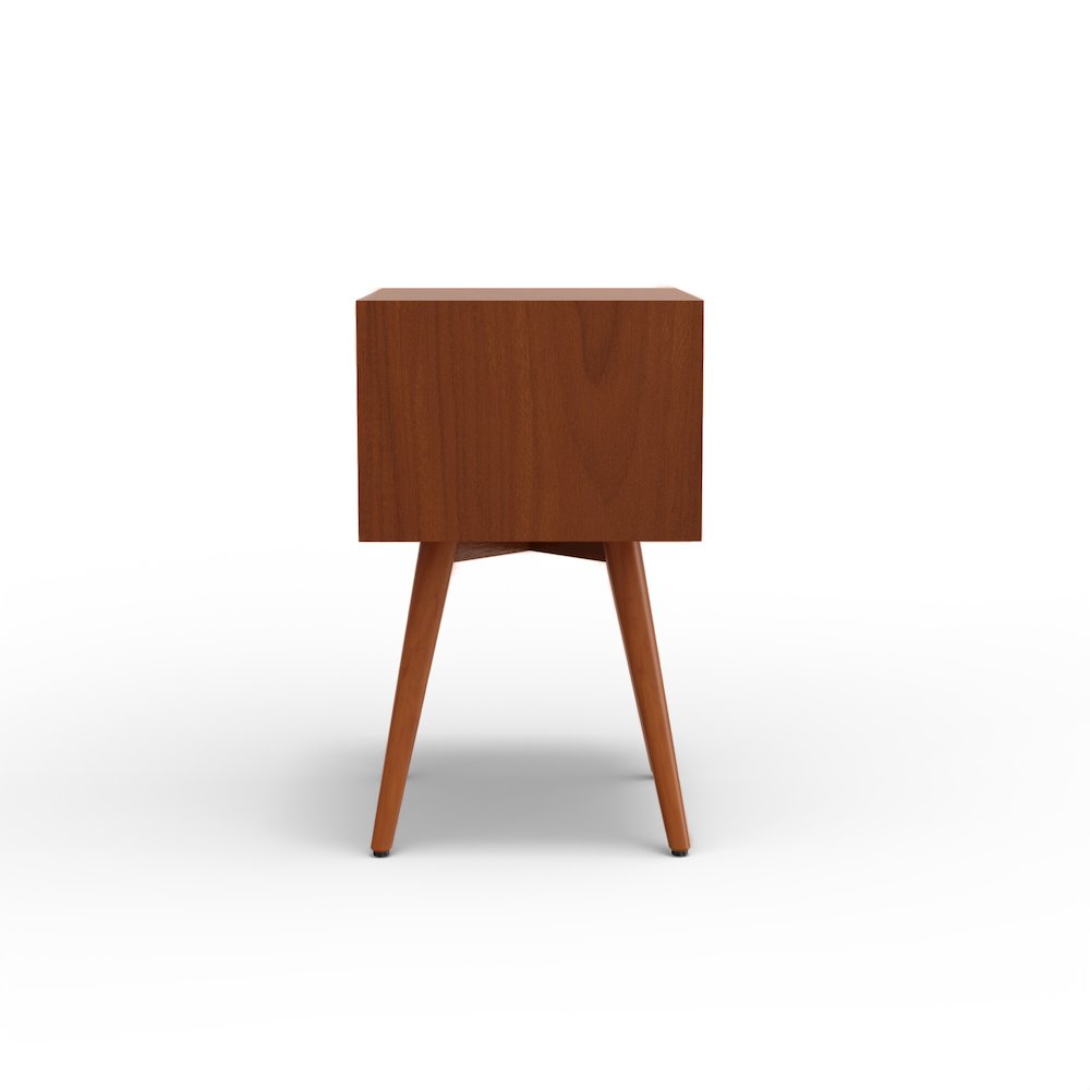 Flynn 2 Drawer Two Tone Nightstand, Acorn/White. Picture 6