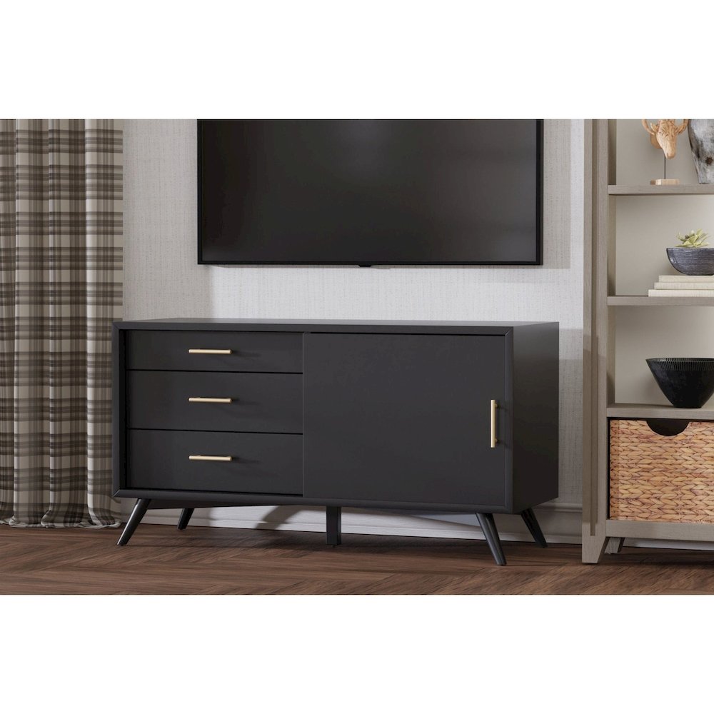Flynn Small TV Console, Black. Picture 2