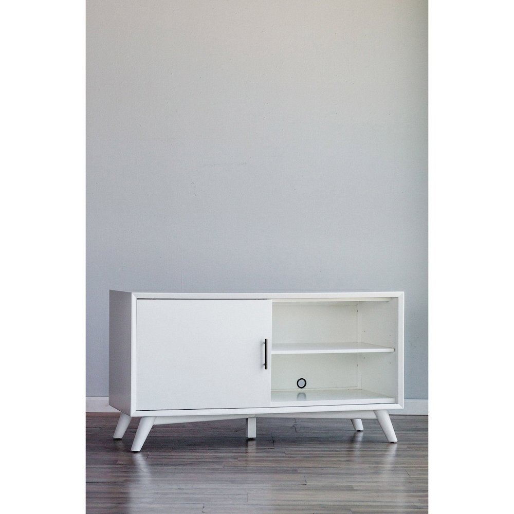 Flynn Small TV Console, White. Picture 1