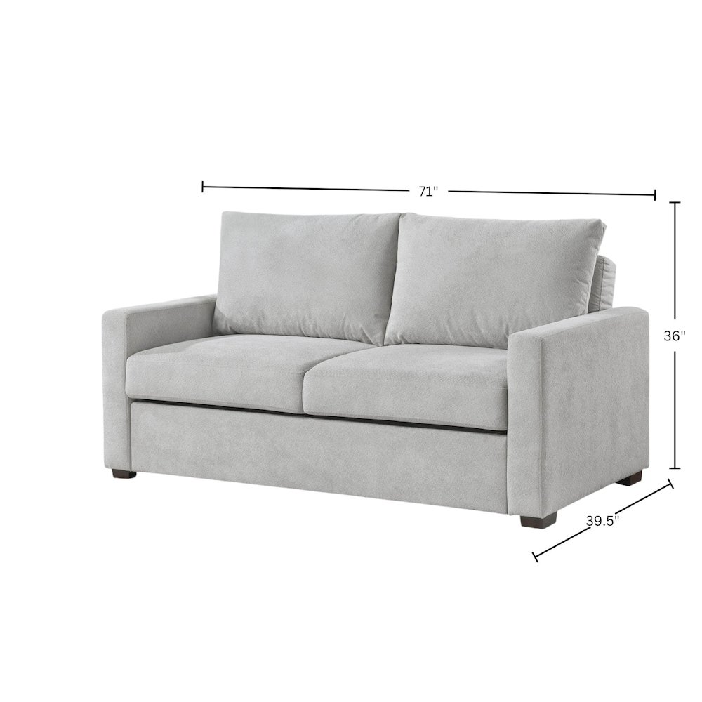 Dena Sleeper Sofa, Light Grey. Picture 12