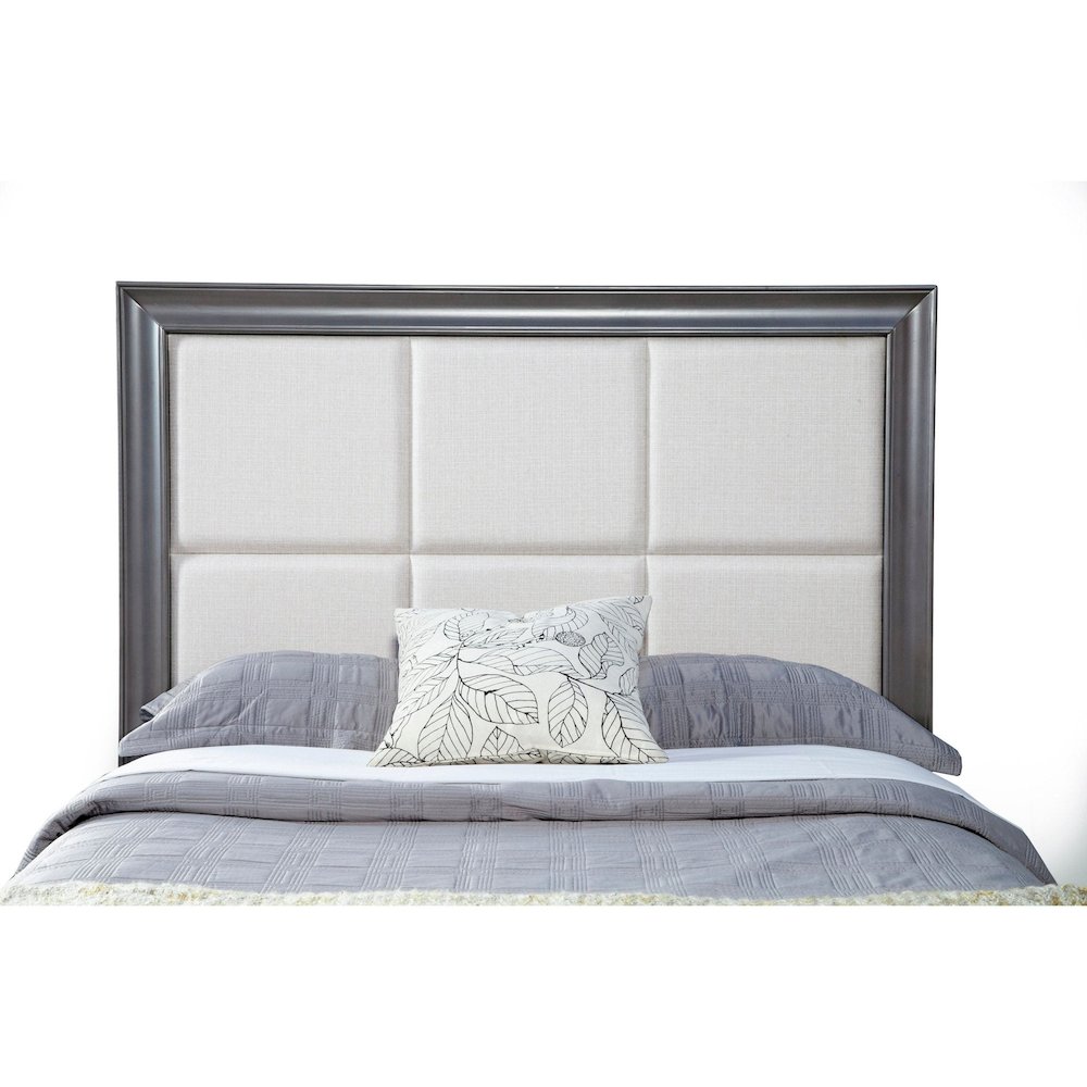 Lorraine Queen Storage Footboard Platform Bed, Dark Grey. Picture 6