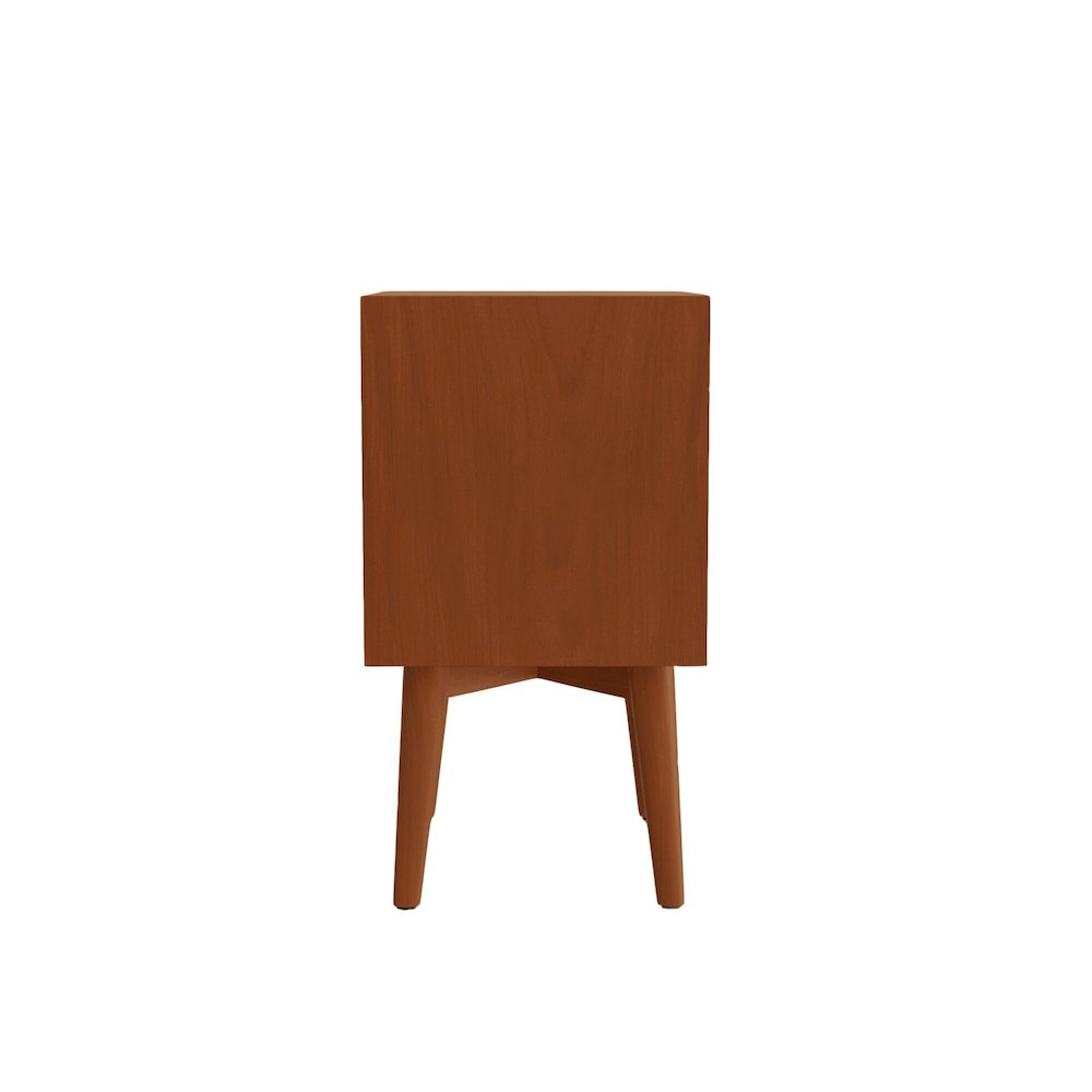 Flynn Mid Century Modern 2 Drawer Nightstand, Acorn. Picture 4