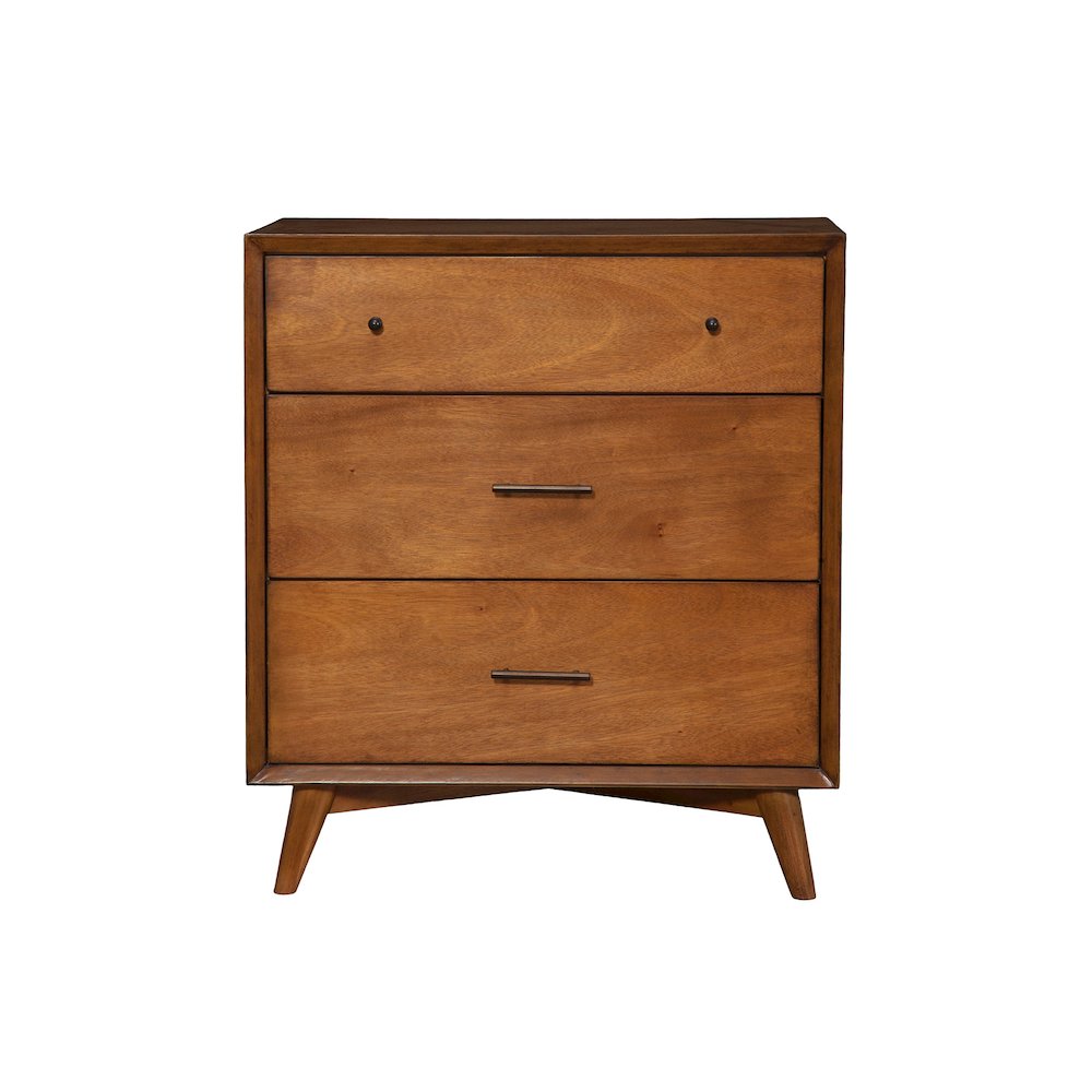 Flynn Mid Century Modern 3 Drawer Small Chest, Acorn. Picture 3