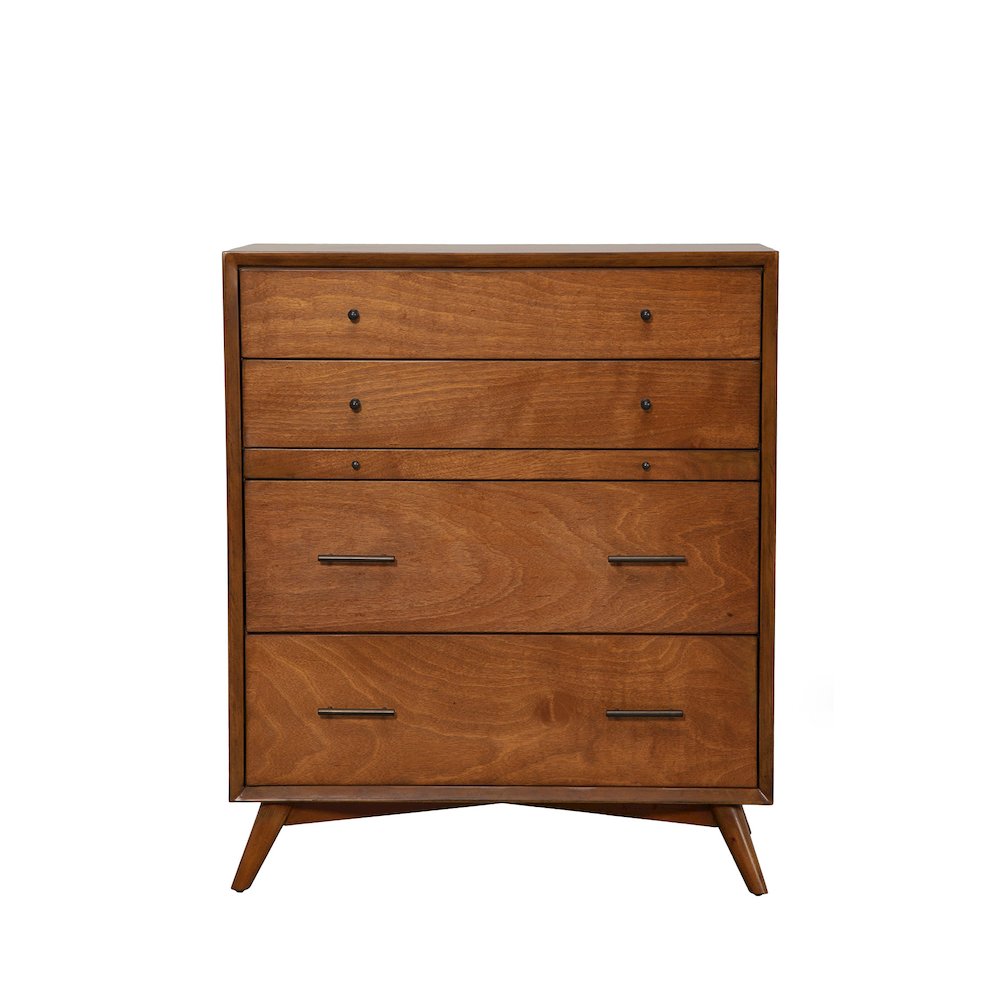 Flynn Mid Century Modern 4 Drawer Multifunction Chest w/Pull Out Tray, Acorn. Picture 3