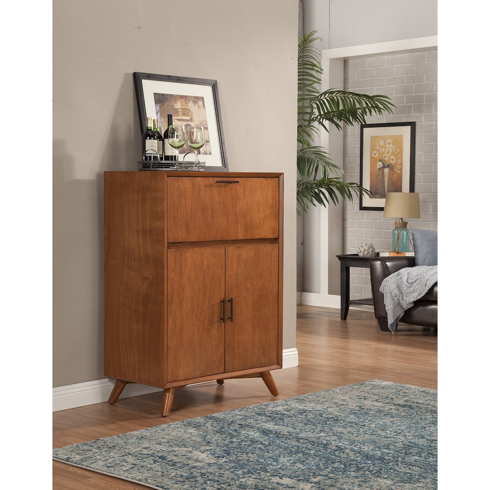 Flynn Large Bar Cabinet w/Drop Down Tray, Acorn. Picture 2