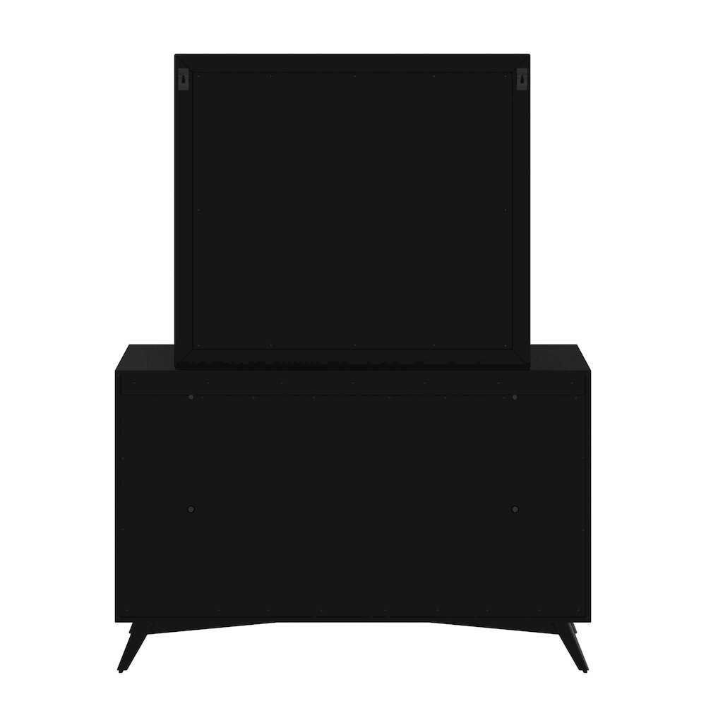 Flynn Mid Century Modern 7 Drawer Dresser, Black. Picture 11