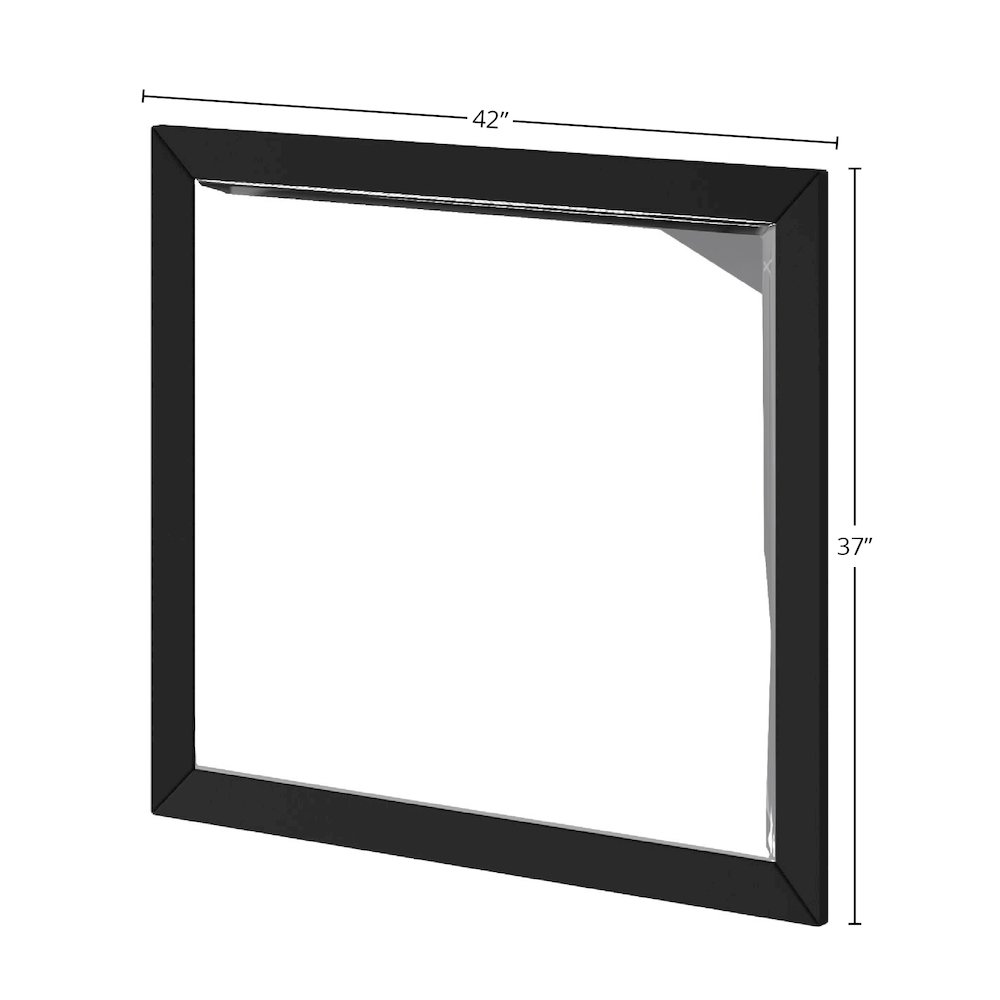 Flynn Mid Century Modern Mirror, Black. Picture 1
