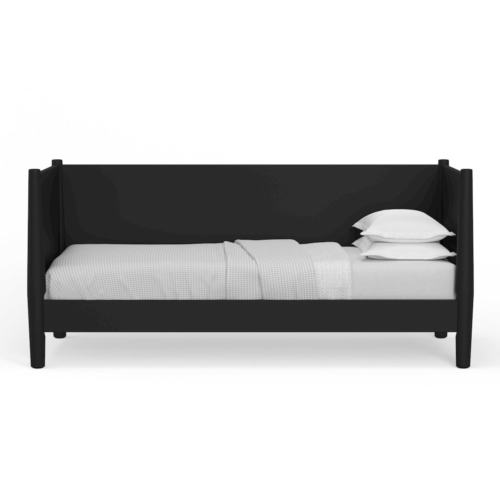 Flynn Mid Century Modern Twin Size Day Bed, Black. Picture 3