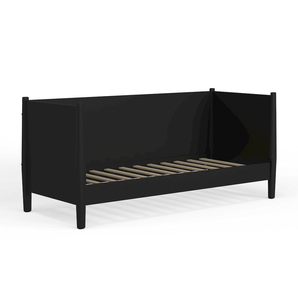 Flynn Mid Century Modern Twin Size Day Bed, Black. Picture 6