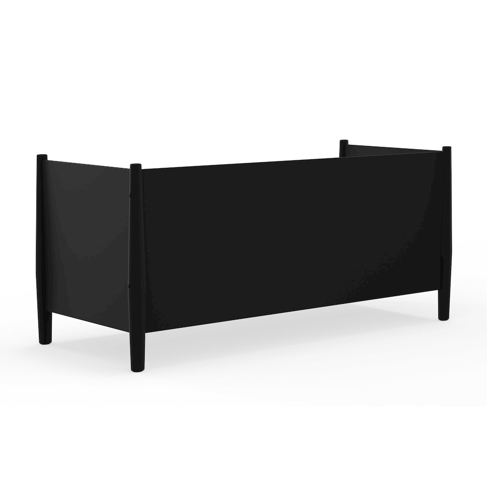 Flynn Mid Century Modern Twin Size Day Bed, Black. Picture 8