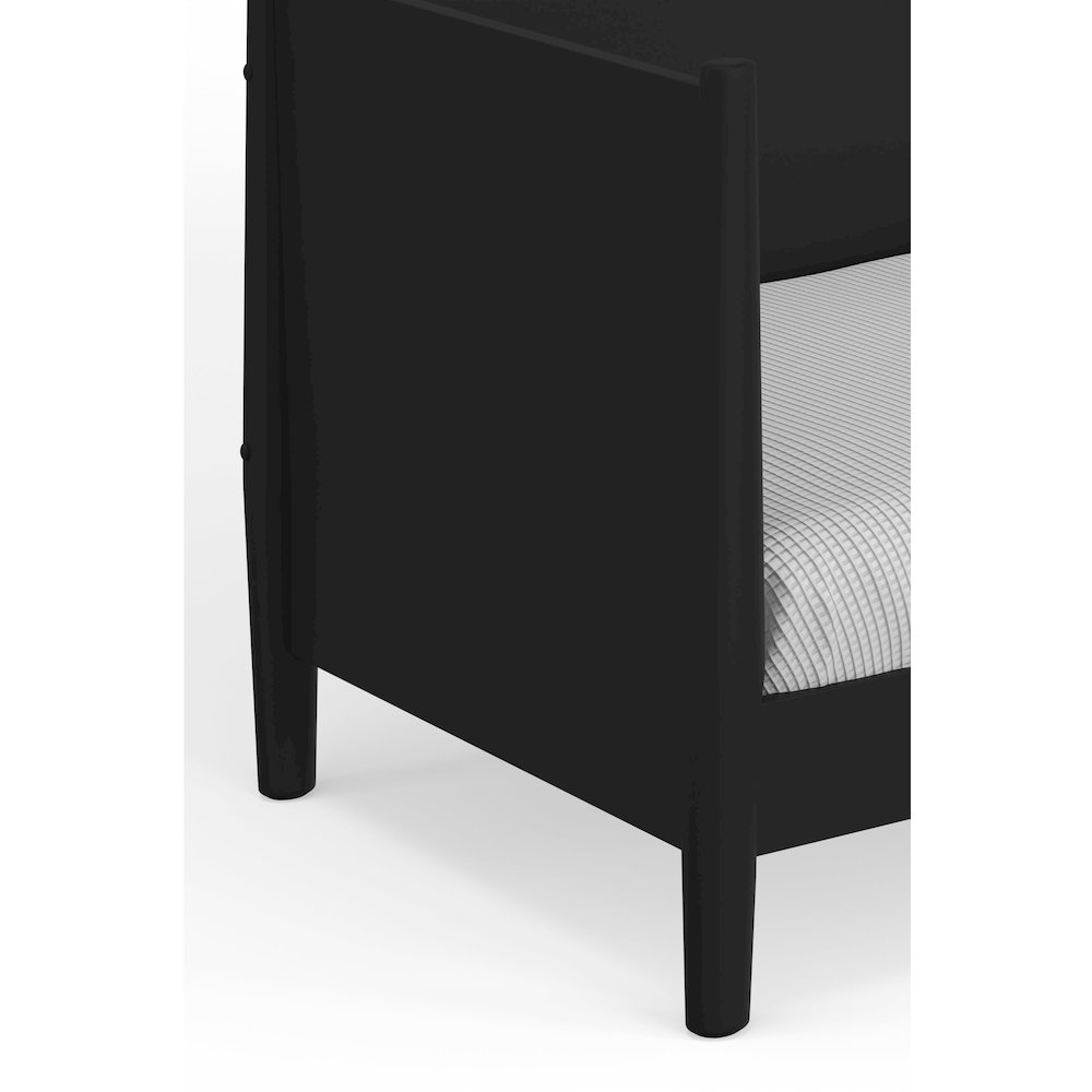 Flynn Mid Century Modern Twin Size Day Bed, Black. Picture 9