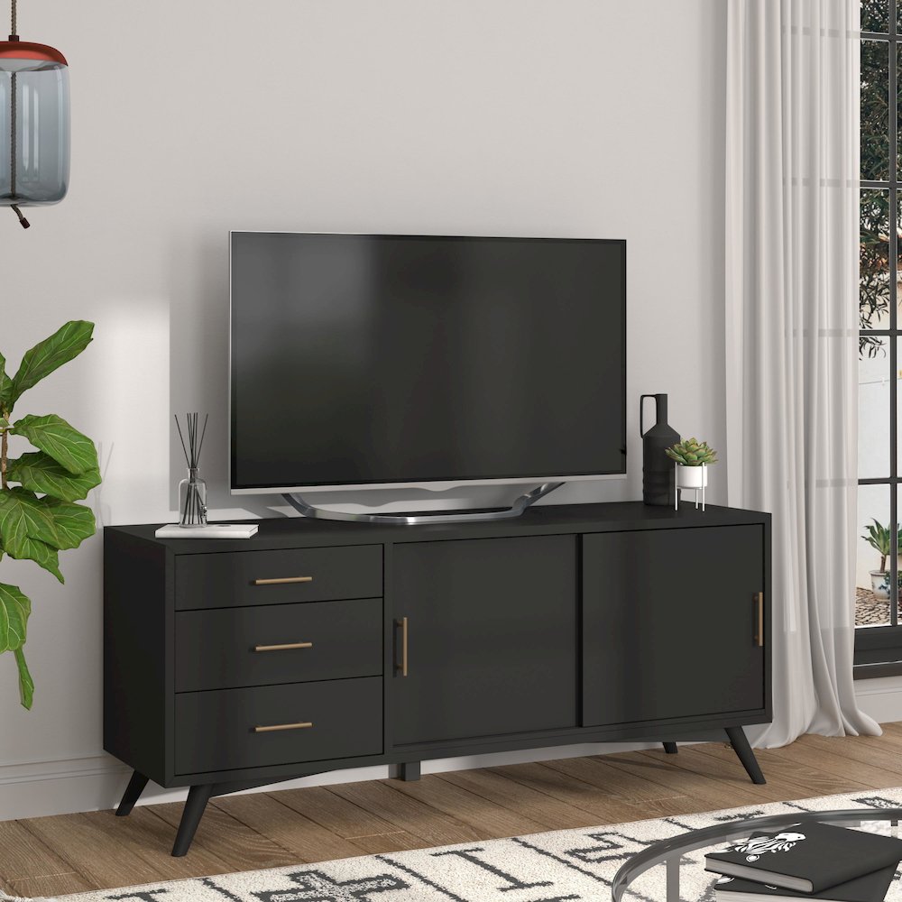 Flynn Large TV Console, Black. Picture 11