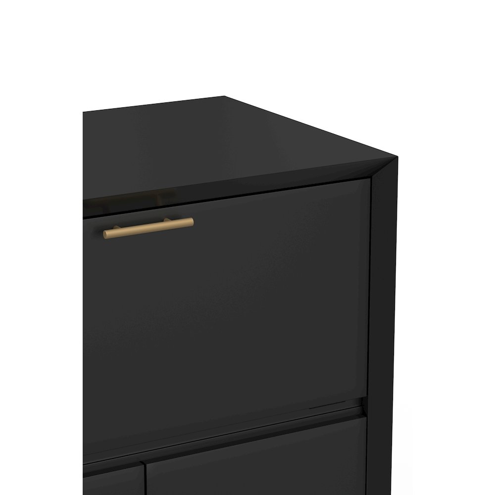 Flynn Large Bar Cabinet w/Drop Down Tray, Black. Picture 5