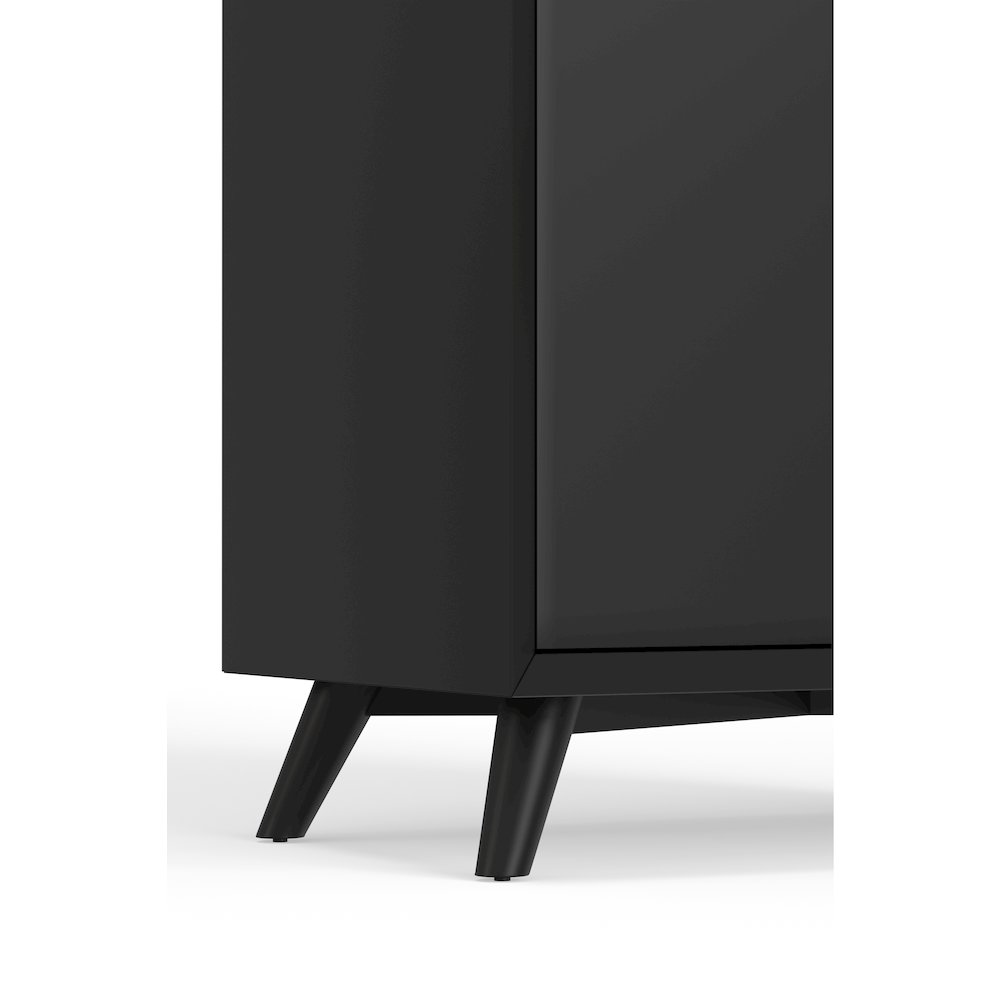 Flynn Large Bar Cabinet w/Drop Down Tray, Black. Picture 7