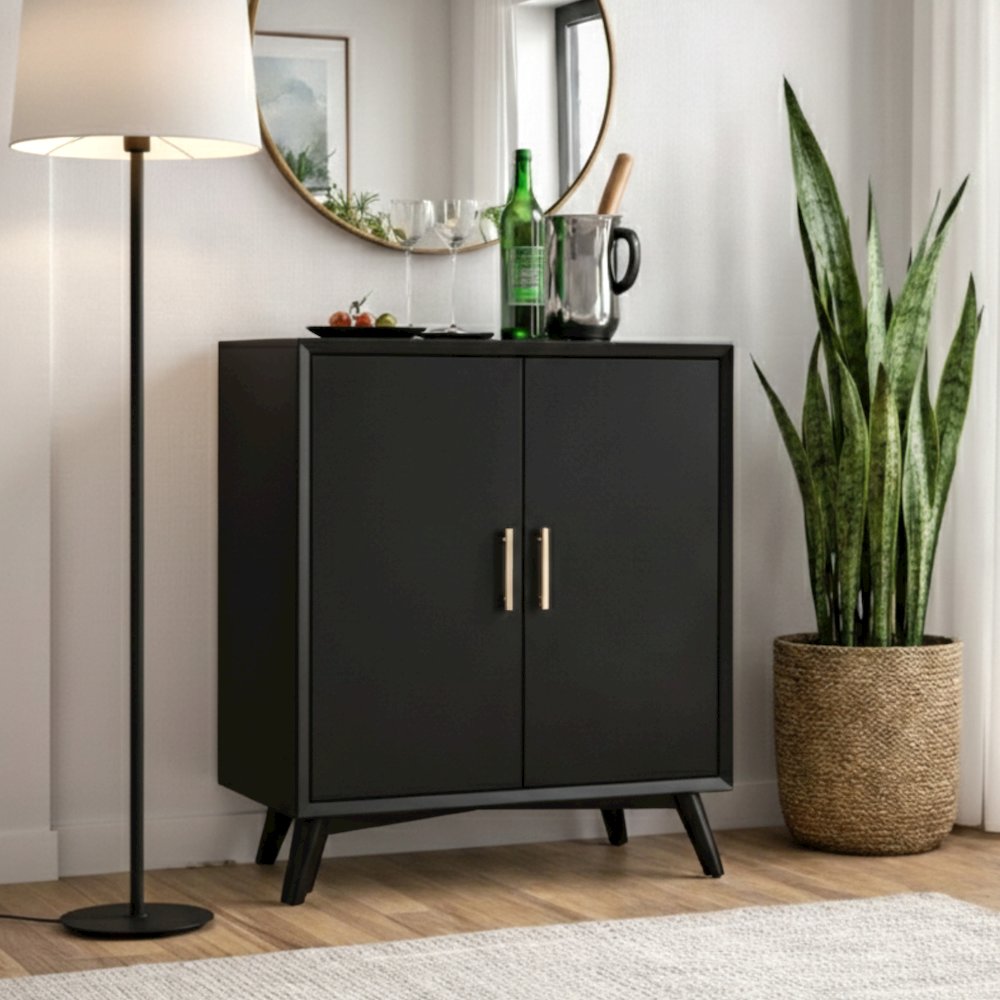 Flynn Small Bar Cabinet, Black. Picture 5