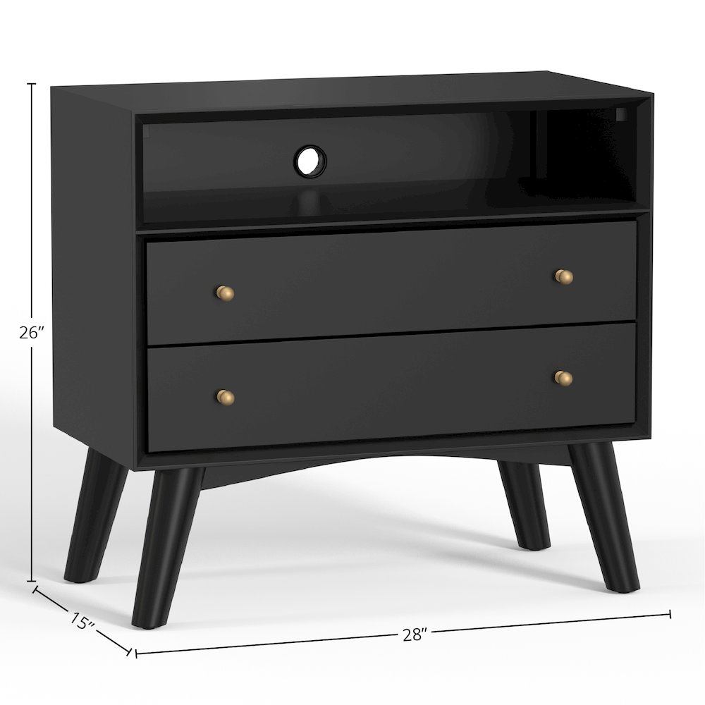 Flynn Large Nightstand, Black. Picture 1