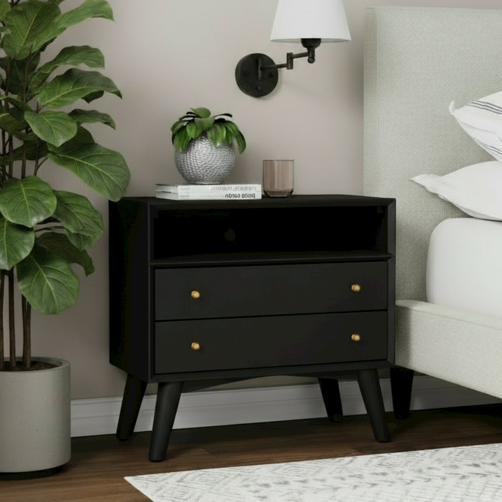 Flynn Large Nightstand, Black. Picture 2