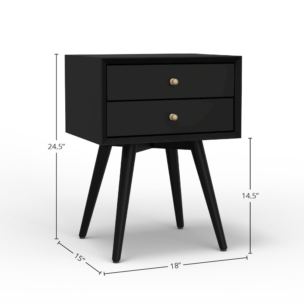 Flynn Small Nightstand, Black. Picture 1