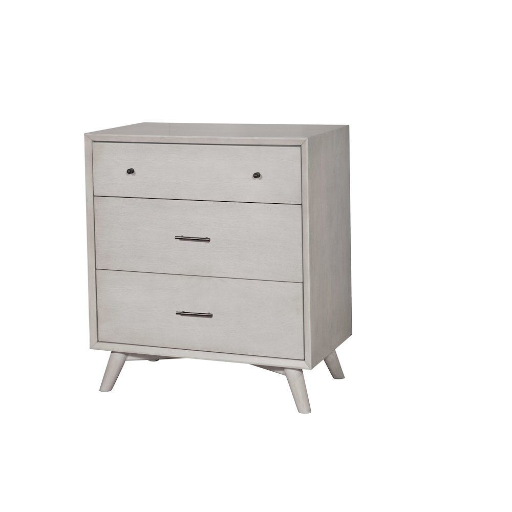 Flynn Mid Century Modern 3 Drawer Small Chest, Gray. Picture 3