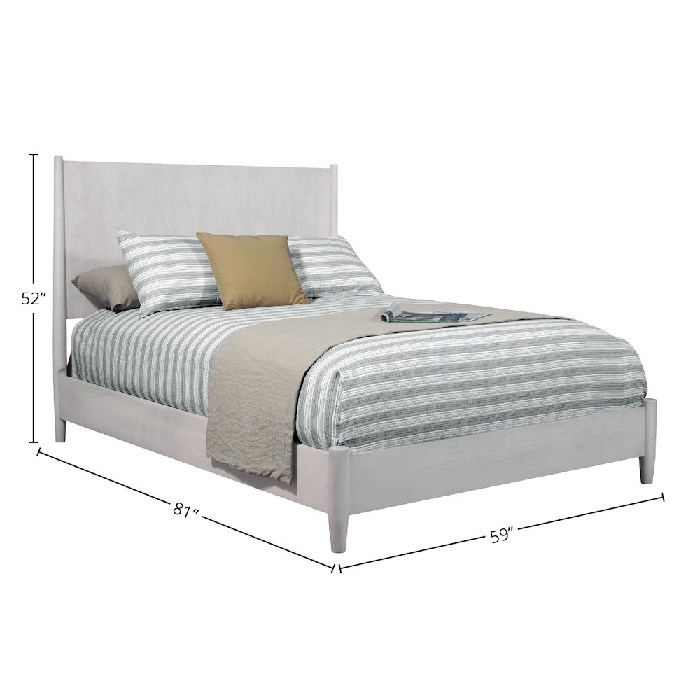 Flynn Mid Century Modern Full Size Panel Bed, Gray. Picture 1