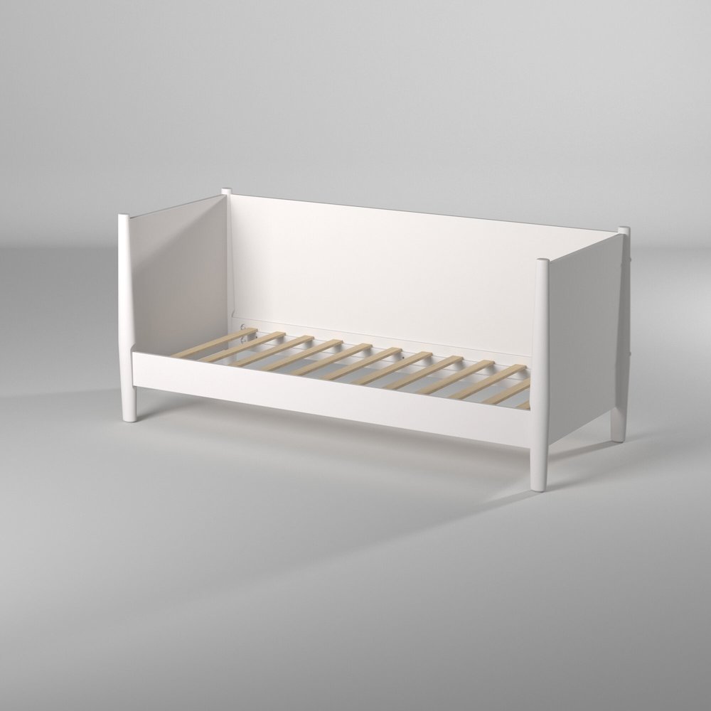 Flynn Mid Century Modern Twin Size Day Bed, White. Picture 5