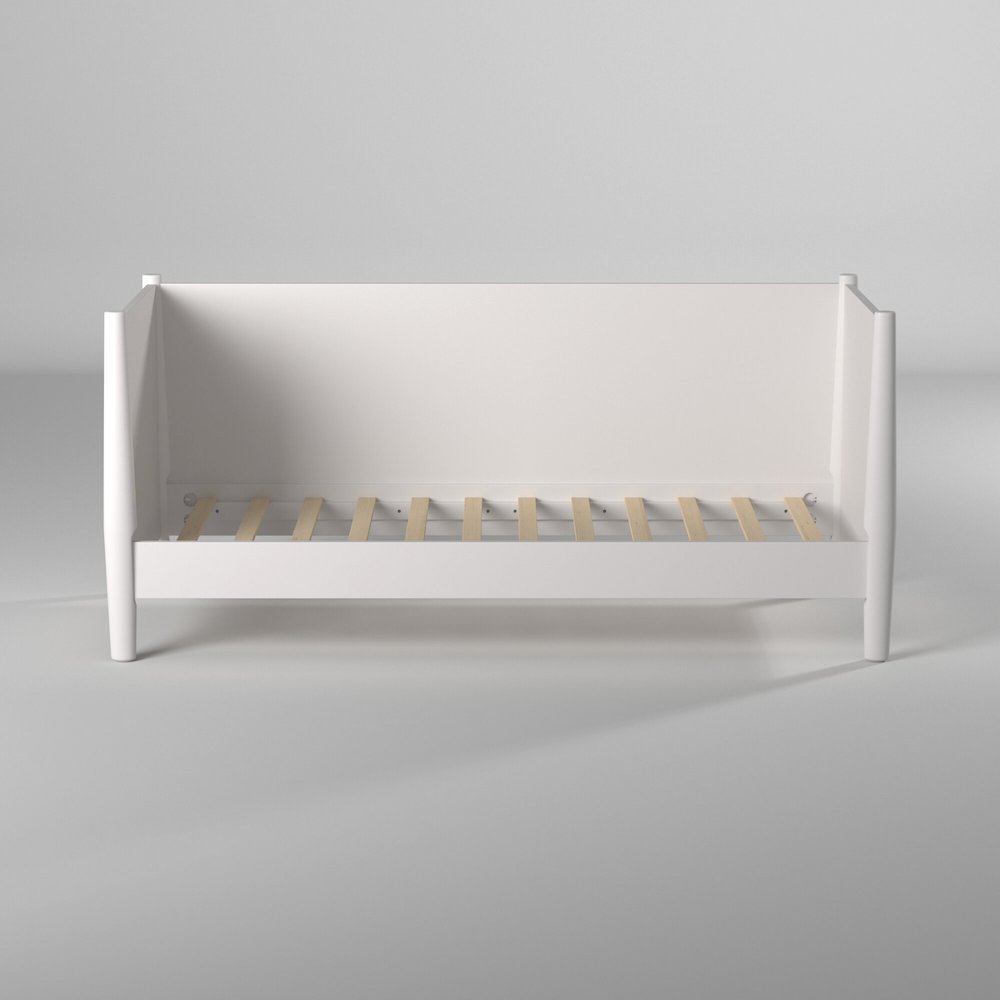Flynn Mid Century Modern Twin Size Day Bed, White. Picture 6