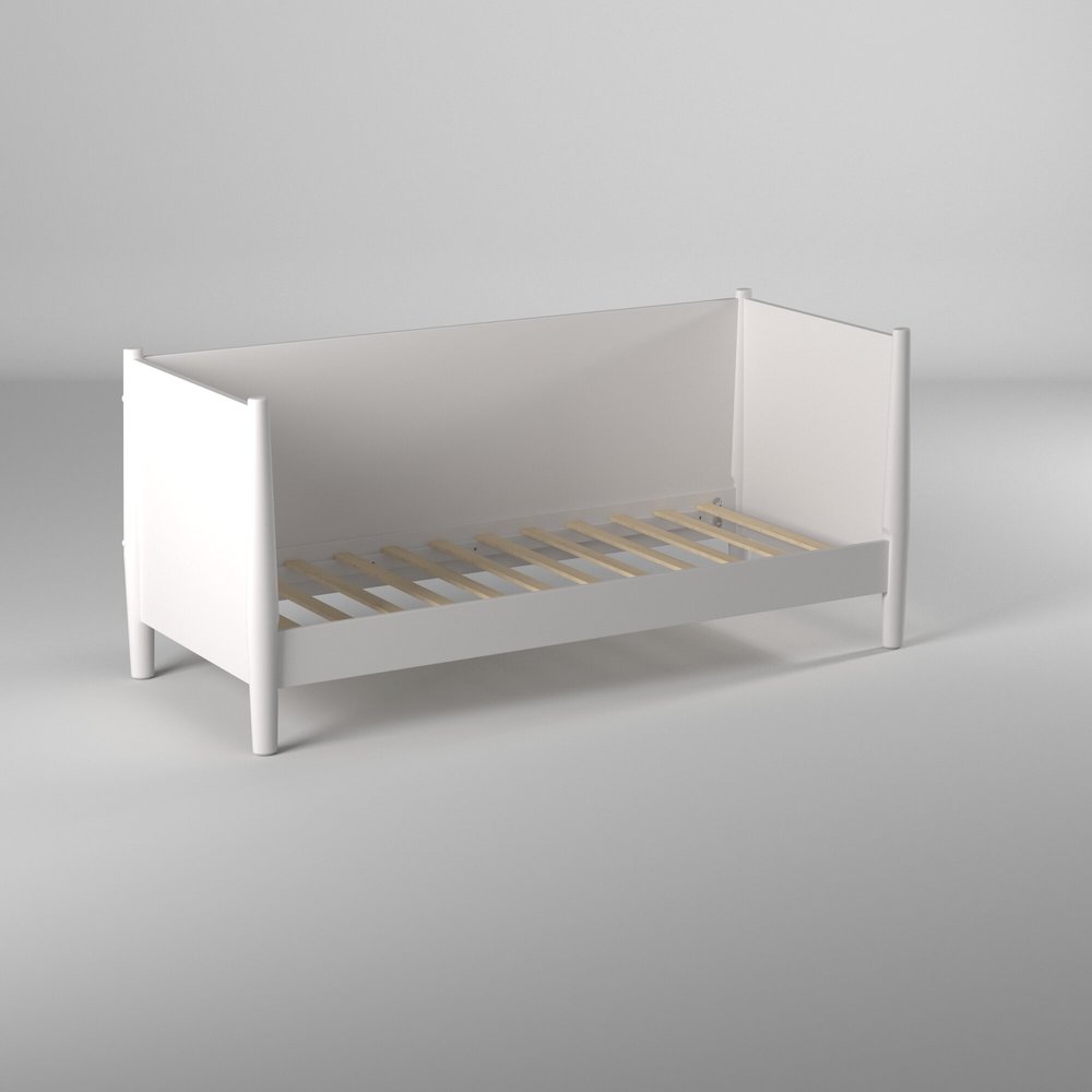 Flynn Mid Century Modern Twin Size Day Bed, White. Picture 7