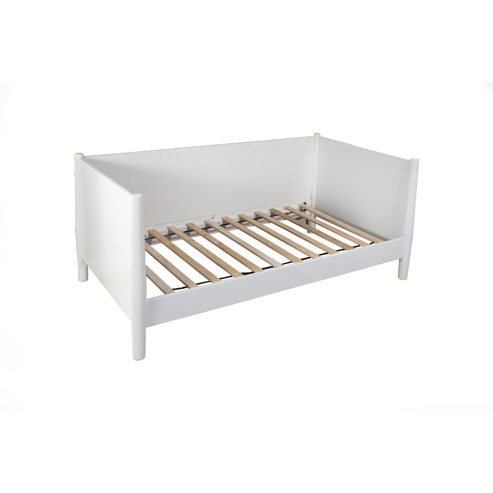 Flynn Mid Century Modern Twin Size Day Bed, White. Picture 11