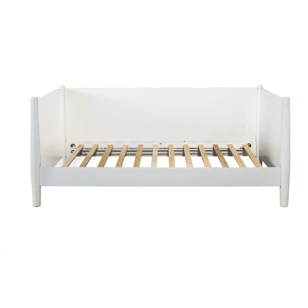 Flynn Mid Century Modern Twin Size Day Bed, White. Picture 12