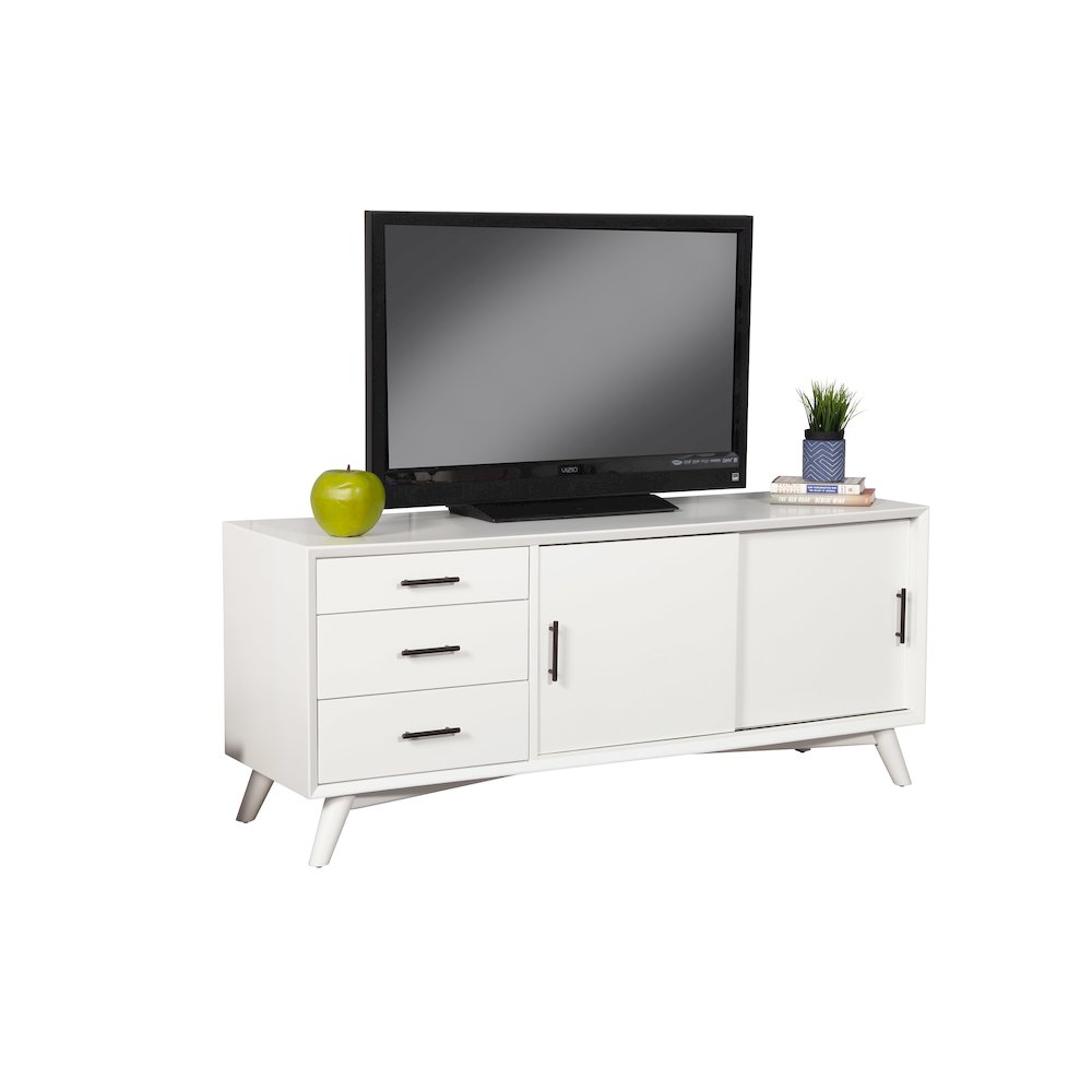 Flynn Large TV Console, White. Picture 3