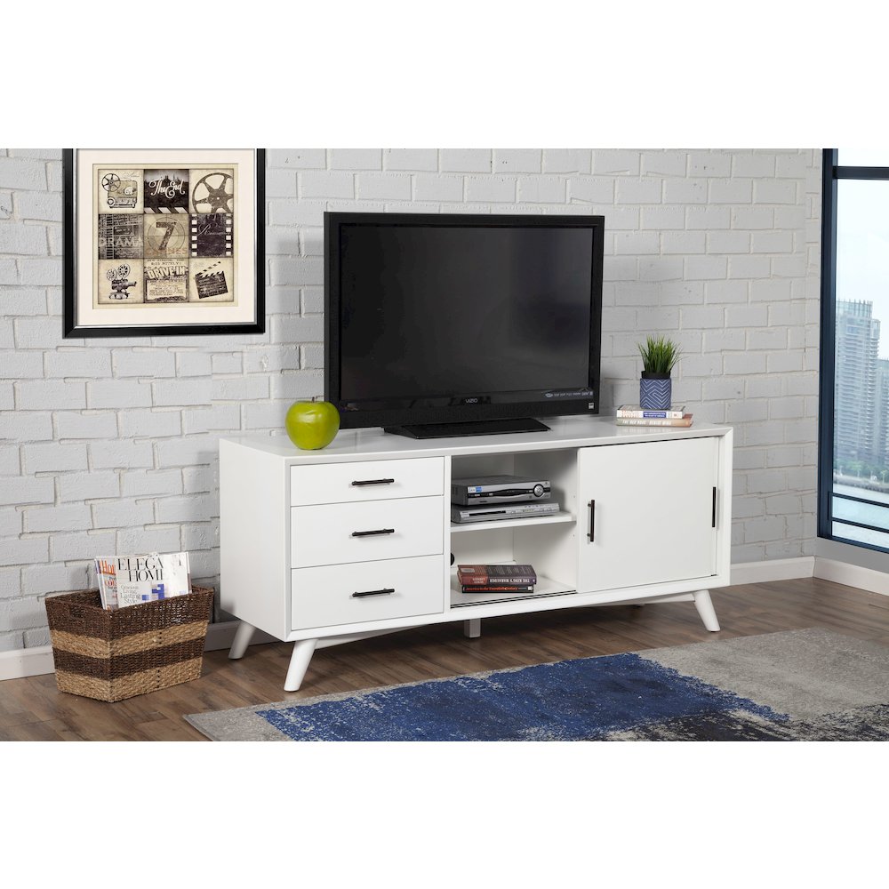 Flynn Large TV Console, White. Picture 4