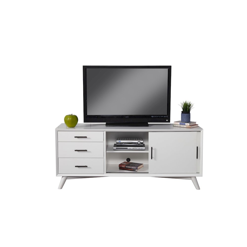 Flynn Large TV Console, White. Picture 5